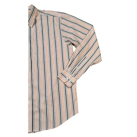 EDDIE BAUER Shirt Men's Long Sleeve Relaxed Fit Striped Button Up Cream Multi M - Picture 6 of 11